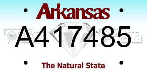 A417485 Arkansas License Plate