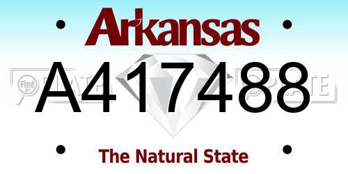 A417488 Arkansas License Plate