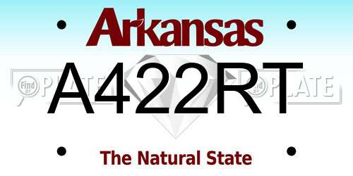 A422RT Arkansas License Plate