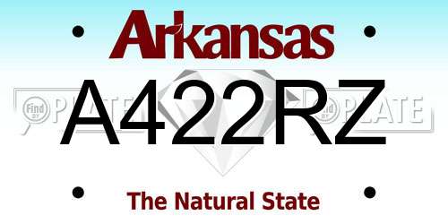 A422RZ Arkansas License Plate