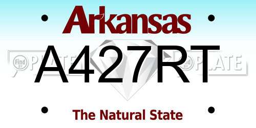 A427RT Arkansas License Plate