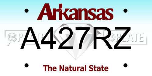 A427RZ Arkansas License Plate