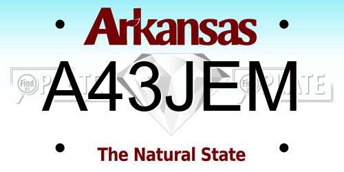 A43JEM Arkansas License Plate