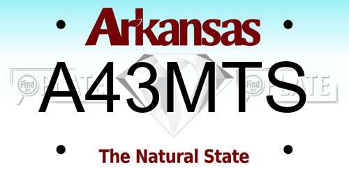 A43MTS Arkansas License Plate