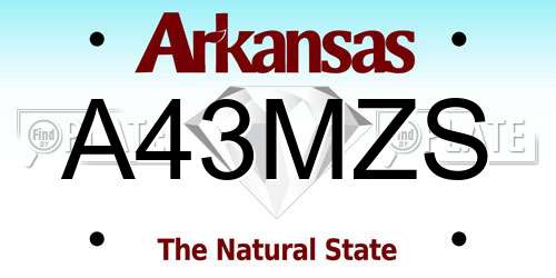 A43MZS Arkansas License Plate