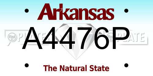 A4476P Arkansas License Plate