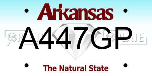 A447GP Arkansas License Plate
