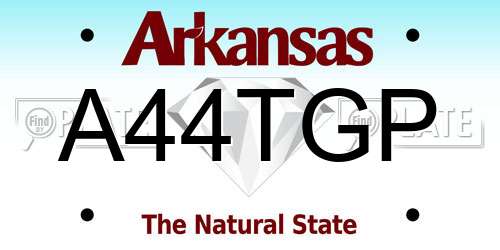 A44TGP Arkansas License Plate