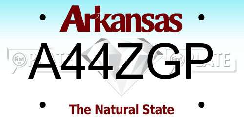 A44ZGP Arkansas License Plate