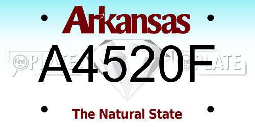 A4520F Arkansas License Plate