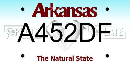 A452DF Arkansas License Plate