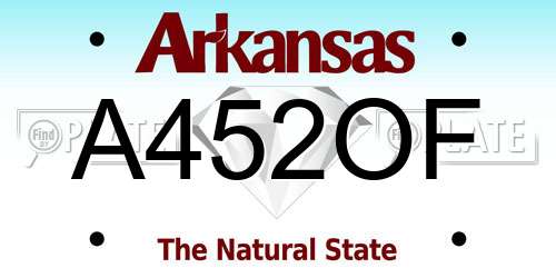 A452OF Arkansas License Plate