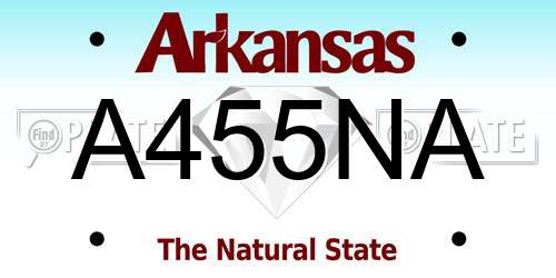A455NA Arkansas License Plate