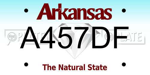 A457DF Arkansas License Plate