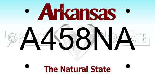 A458NA Arkansas License Plate