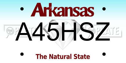 A45HSZ Arkansas License Plate