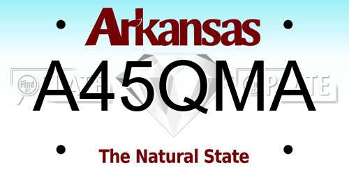 A45QMA Arkansas License Plate