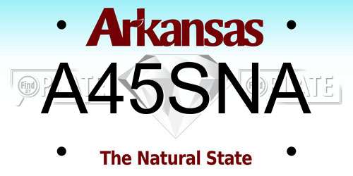 A45SNA Arkansas License Plate