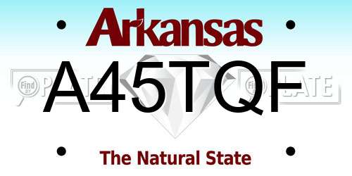 A45TQF Arkansas License Plate