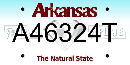 A46324T Arkansas License Plate