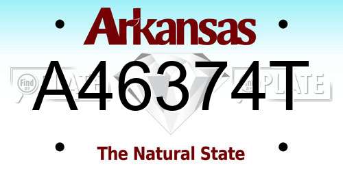 A46374T Arkansas License Plate