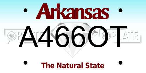 A466OT Arkansas License Plate