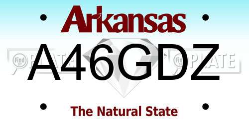 A46GDZ Arkansas License Plate