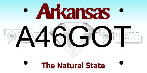 A46GOT Arkansas License Plate