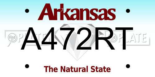 A472RT Arkansas License Plate