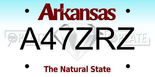A47ZRZ Arkansas License Plate