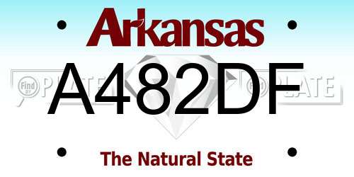 A482DF Arkansas License Plate