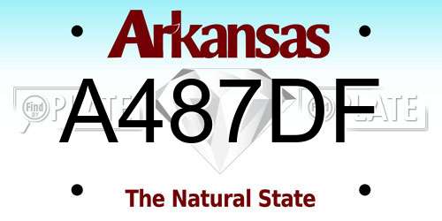 A487DF Arkansas License Plate