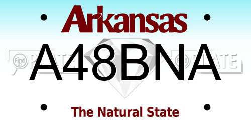 A48BNA Arkansas License Plate