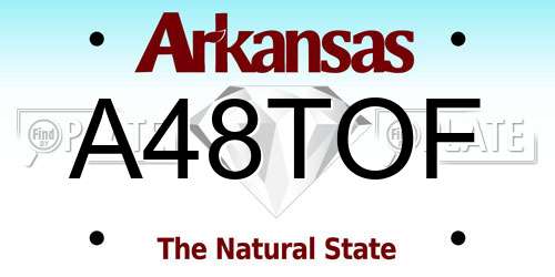 A48TOF Arkansas License Plate