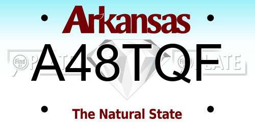 A48TQF Arkansas License Plate