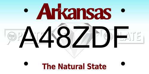 A48ZDF Arkansas License Plate