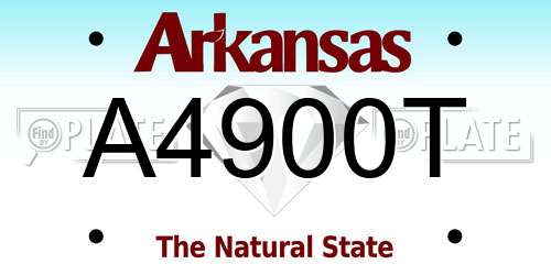 A4900T Arkansas License Plate