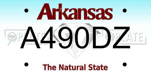 A490DZ Arkansas License Plate