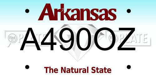 A490OZ Arkansas License Plate
