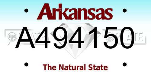 A494150 Arkansas License Plate