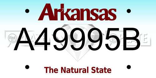 A49995B Arkansas License Plate