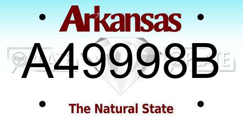 A49998B Arkansas License Plate