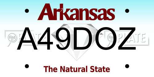 A49DOZ Arkansas License Plate