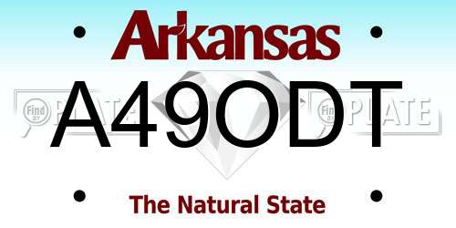 A49ODT Arkansas License Plate