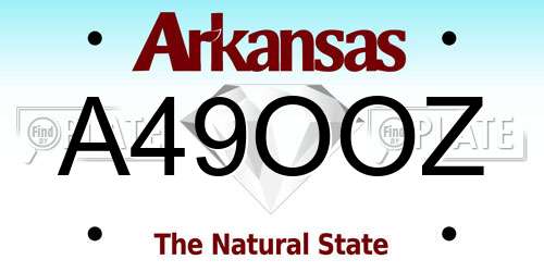 A49OOZ Arkansas License Plate