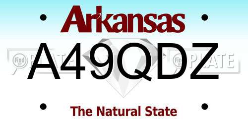 A49QDZ Arkansas License Plate