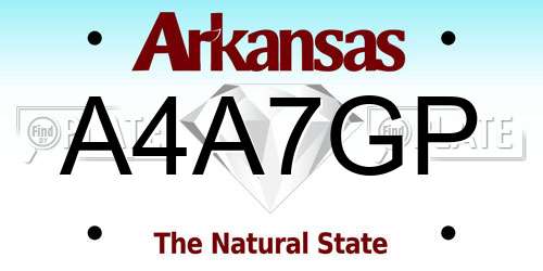 A4A7GP Arkansas License Plate