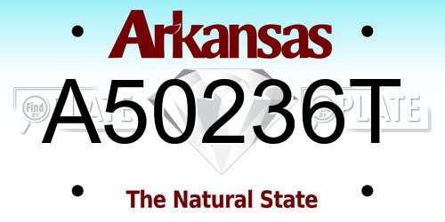 A50236T Arkansas License Plate