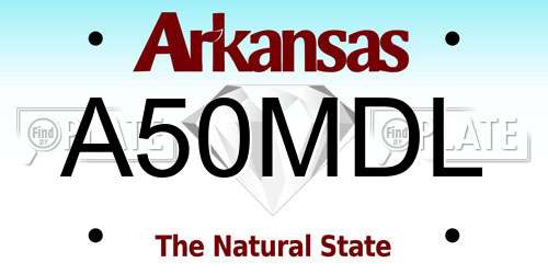 A50MDL Arkansas License Plate
