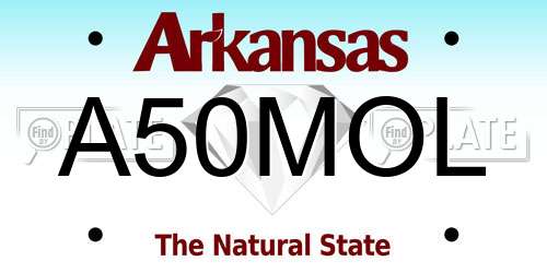 A50MOL Arkansas License Plate